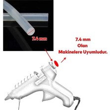TeknoKapsül 10 Adet Mum Sıcak Silikon, 7mm - 30CM Ince Şeffaf Silikon