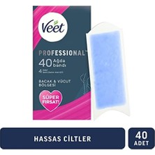 TeknoKapsül Professional Hassas Ciltler Için Ağda Bandı, Bacak Vücut Bölgesi, 40'lı Süper Fırsat Paketi