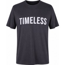 Trender 226-28 Timeless Baskı Modal Octavian Gri Erkek T-Shirt 26YG08000023