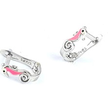 Ose Shop Pembe Mineli 925AYAR Gümüş Deniz Atı Figürlü Çocuk Küpesi
