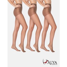 Alya Underwear Kadın Külotlu Çorap, Parlak Ince, 15 Denye, Fit, 3\'lü Paket