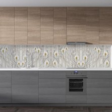 TeknoKapsül Mutfak Tezgah Arası Folyo Kaplama Folyosu Beyaz Papatya 60X100 cm