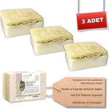 TeknoKapsül Doğal Kabak Lifli Eşek Sütü Sabunu 120 gr x 3 Adet Tüm Cilt Tipleri Için Kırışıklık Yaşlanma Kar
