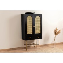 Showdeko Cliff Rattan Vitrin Gümüşlük G80XY150XD39CM