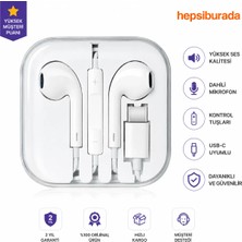 Hobi Mercan Type-C Kablolu Kulakiçi Kulaklık 3.5 mm Apple Samsung Huawei Xiaomi uyumlu