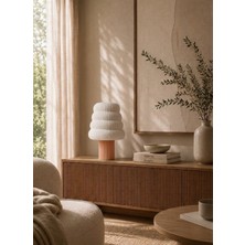 Nuaen Dune Large Premium Dekoratif Bej Abajur - 35 cm - Modern Salon ve Ofis Lambası
