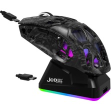 ATAsoft Siyah Rgb Şarj Istasyonlu 12.000 Dpı Gaming Oyuncu Mouse Bluetooth + 2.4g + Kablolu Gaming Mouse