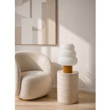 Nuaen Dune Medium Modern Dekoratif Altın Sarı Abajur Masa Lambası - 29 cm - Minimalist Salon ve Yatak Odası Lambası