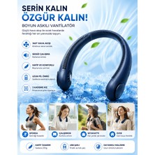 Star Toys Yeni Nesil Şarjlı Boyun Fanı 3 Kademeli Soğutucu Mini Esnek Ayarlanabilir Askılı Fan