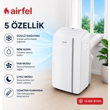 Airfel Taşınabilir Kilima- 12000 Btu A Sınıfı Güçlü Soğutma - Portatif Mobil Klima - LPCY35BV1BM
