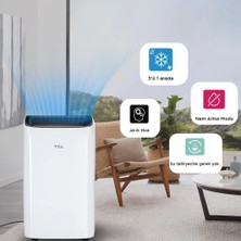 Tcl Taşınabilir Kilima- 9000 Btu Inverter A Sınıfı Sessiz - Nem Alma Özellikli Taşınabilir Portatif Mobil Klima - TAC-09CPB/DL2