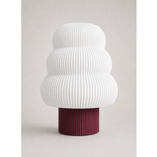 Nuaen Duen Small Dekoratif Ateş Kırmızı Abajur Masa Lambası - 20 cm - Komodin ve Yatak Odası Lambası