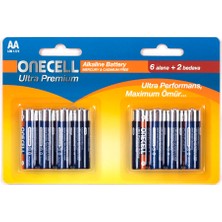 Onecell Ultra Premium Alkalin Aa Boy Pil 8li 1 Adet