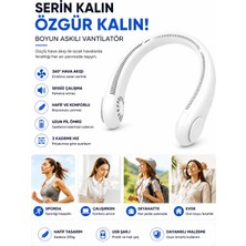 Star Toys Yeni Nesil Şarjlı Boyun Fanı 3 Kademeli Soğutucu Mini Esnek Ayarlanabilir Askılı Fan