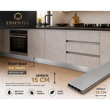 ESBH Tesay Pvc Baza Profili 15 cm Metalik Gri 80 cm – Mutfak Dolabı Süpürgelik Profili