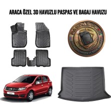 Rizline Dacia Sandero 2007/2020 Orta Konsol Arkası Bardaklık Var 3D Paspas ve Bagaj Havuzu