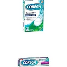TeknoKapsül Corega Antibakteriyel Protez Beyazlatıcı Tablet 30'lu + Tat Içermez Protez Yapıştırıcı Krem 40GR