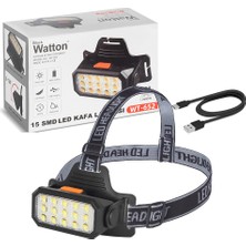 TKÇ 15 Ledli Sarı / Beyaz Şarjlı Kafa Lambası WT-652