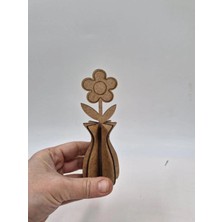 Mu Art Ahşap Vazolu Birli Çiçek Ahşap Oyuncak 3D Aktivite Karne Hediyesi Yaz Okulu Kreş Anaokulu