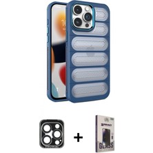 Pileli Store Pilelistore™ iPhone 15 Pro Max Kılıf Yadigar Doku Özel Seri - Siyah Bilvis Hayalet Cam Ekran Koruyucu + Pvd Metal Kamera Lens - Lt