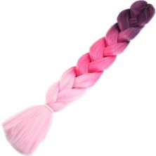 MiraLive Afrika Örgüsü ve Rasta Için Sentetik Ombreli Saç - Koyu Pembe / Pembe / Açık Pembe