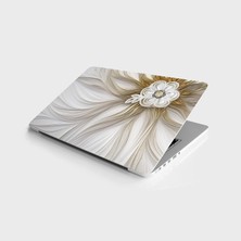 TeknoKapsül Laptop Bilgisayar Notebook Pc Kaplama Etiketi 3D Fantastik Çiçek