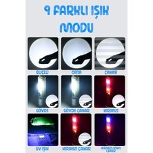 TeknoKapsül Çakarlı Ledli Şarjlı 9 Uv Işıklı Sos Acil Durum Anahtarlık Mini El Feneri 130 Lümen 3W 47740
