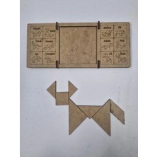 Mu Art Ahşap 10 Adet Tangram Doğal Ahşap Eğitici Oyuncak Boyanabilir