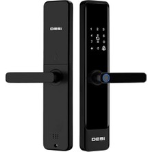 TeknoKapsül Desi Quic Q016 Akıllı Kilit, Parmak Izi Okuyucu, Tuş Takımı, Rfid Kart, Siyah, Wifi Hub Uyumlu(Ttlo