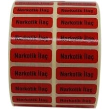 TeknoKapsül Narkotik Etiketi 30MM x 10MM 5000 Adet Kuşe Rulo Etiket