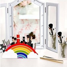 TeknoKapsül Ahşap Gökkuşağı Çocuklar Için Masaüstü Kalemlik Kalem Kutusu Organizer Gökkuşağı Ahşap