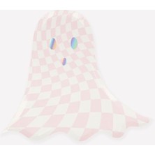 TeknoKapsül - Pink Checker Ghost Plates - Pembe Hayalet Tabaklar (8'li)