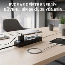 TKÇ Akım Korumalı 4’lü Priz 2xusb 2xtype-C Çıkış Yüksek Gerilim Koruma Priz Çoğaltıcı