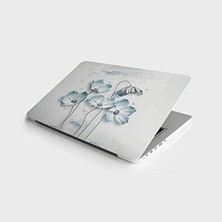 TeknoKapsül Laptop Notebook Pc Kaplama Etiketi Turkuaz Çiçekler