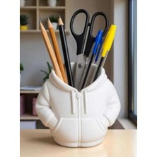 TeknoKapsül Dekoratif Kapüşonlu Hoodie Tasarımlı Kalemlik Organizer & Masa Üstü Biblo