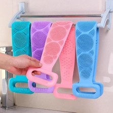 TeknoKapsül Renk, Çift Taraflı, Silikon Duş, Banyo Sırt Lifi, Sırt Temizlik Palası, Silikon Fırçası (Uzunl
