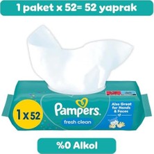 TeknoKapsül Pampers Fresh & Clean Islak Bebek Mendili, 1 Paket, 52 Islak Mendil