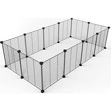 TeknoKapsül Evcil Küçük Hayvan Kuş Evi Kafesi Oyun Parkı Portatif Taşınabilir Metal Tel 12 Panel