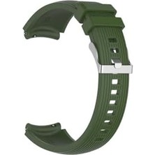 TeknoKapsül -??samsung Galaxy Gear S3 Kordon 22MM Çizgili Silikon Kordon Kırmızı