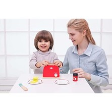 TeknoKapsül 5038 Ahşap Kırmızı Tost Makinesi Tost Seti, Çok Renkli