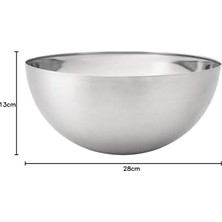TeknoKapsül Salata Kasesi "blanda Blank" Servis Kasesi 28 cm Çap Paslanmaz Çeli̇kten Gümüş