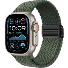 TeknoKapsül 49MM Cns KRD-134 Örgü Tasarımlı Hasır Kordon Strap Kayış - Koyu Yeşil