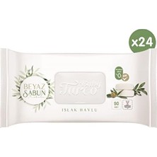TeknoKapsül Babyturco Baby Turco Beyaz Sabun Kokulu Islak Havlu 24X90