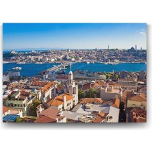 TeknoKapsül Istanbul Galata Köprü Manzara Tablosu - 45X30CM