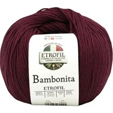 Etrofil Bambonita Bordo Şarap 100 gr 250 mt Örgü Ipi