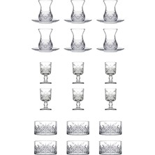 TeknoKapsül 24 Parça Çay & Çerezlik & Ayaklı Bardak Seti US02165