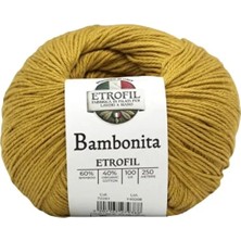 Etrofil Bambonita Hardal Sarı 100 gr 250 mt Örgü Ipi