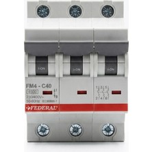 Eco Lounge Federal 3X40A C Serisi 4.5ka Otomatik Sigorta 9EG-C0433-SD40