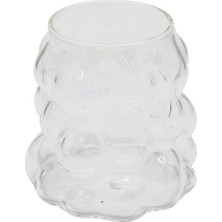 MiraLive Boncuklu - Boğumlu Cam Bardak 340ML Kahve - Sunum - Meşrubat (4887)