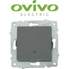 Eco Lounge Füme Zil Butonu Light Çerçevesiz Grano - Priz ve Anahtar Için Uyumlu Çerçeve